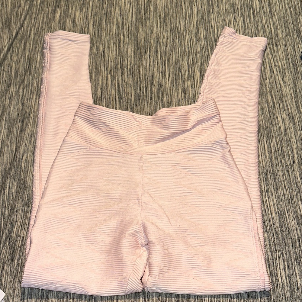 Zara Light Pink Ribbed Pants